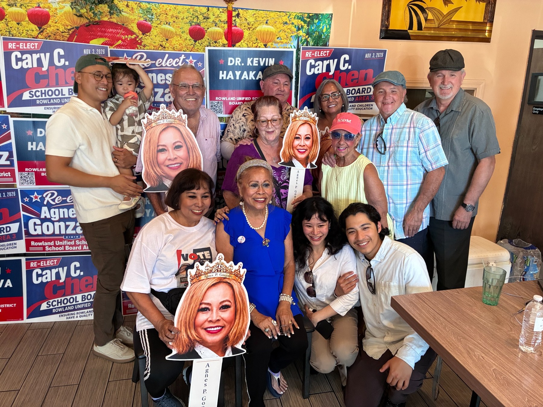 Supporters gathered at a community campaign event.