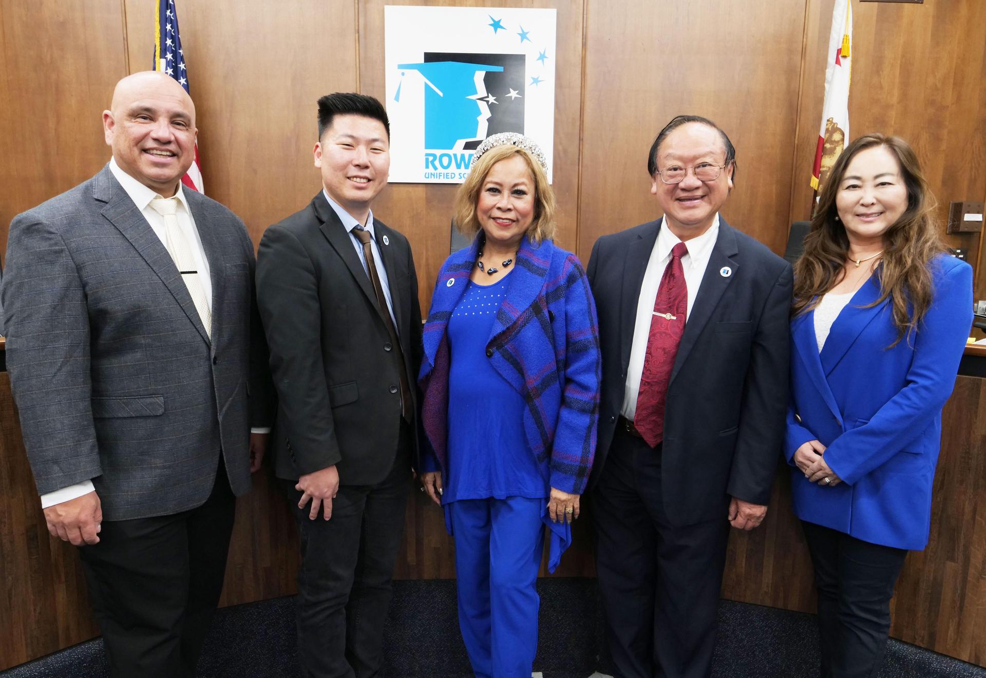 Group photo at a Rowland Unified Board of Education event.